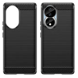 Husa de protectie Techsuit Carbon Silicone compatibil cu Honor 90 / Honor 80, Negru