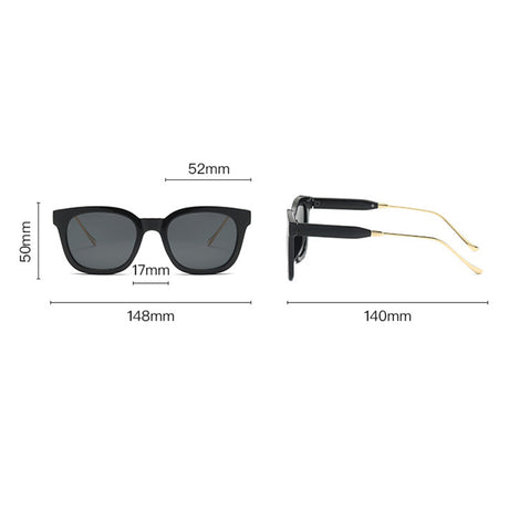 Techsuit Sunglasses Polarised (2050), for Women with UV Protection, Metal and PC, Bright Black