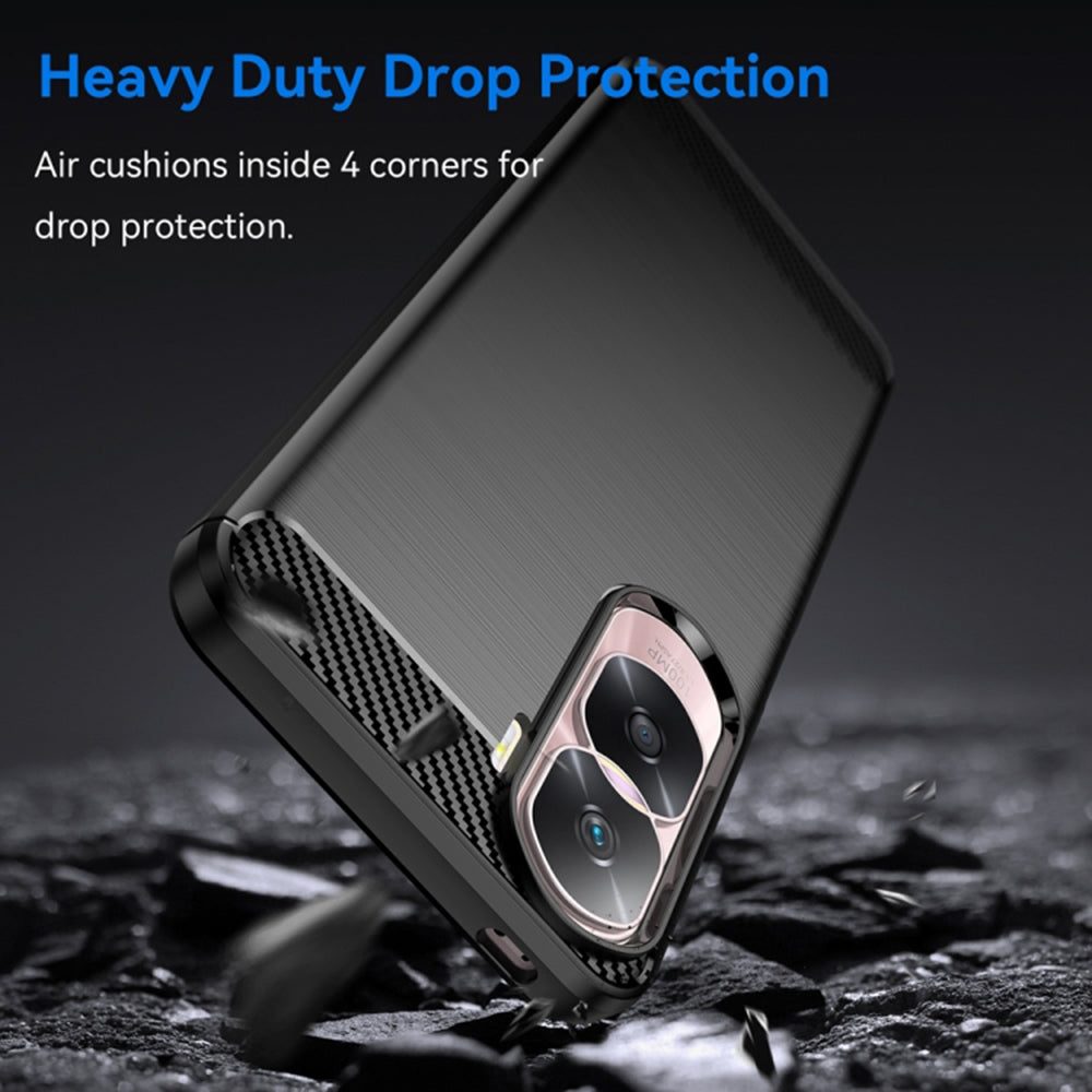 Husa de protectie Techsuit Carbon Silicone compatibil cu Honor 90 Lite, Negru