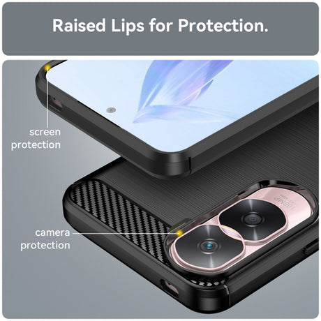 Husa de protectie Techsuit Carbon Silicone compatibil cu Honor 90 Lite, Negru