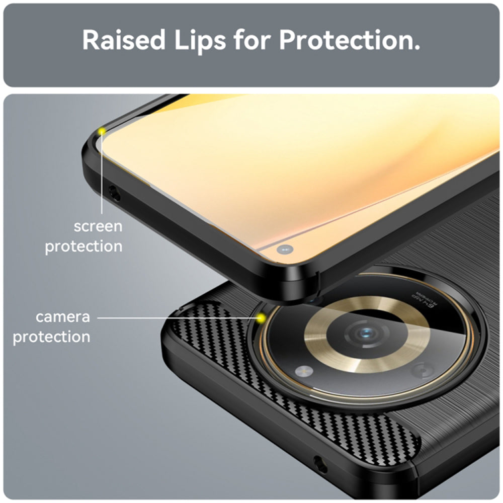 Husa de protectie Techsuit Carbon Silicone compatibil cu Realme 11, Negru