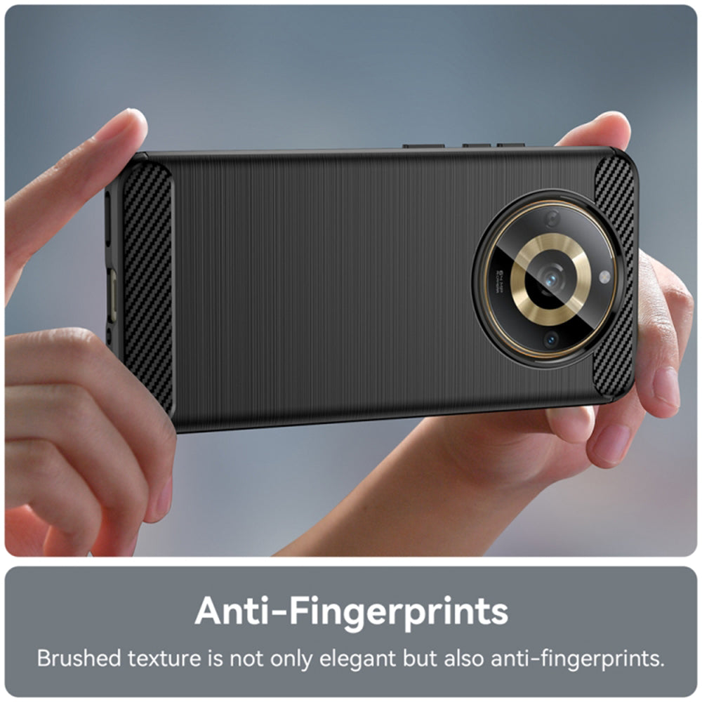 Husa de protectie Techsuit Carbon Silicone compatibil cu Realme 11, Negru