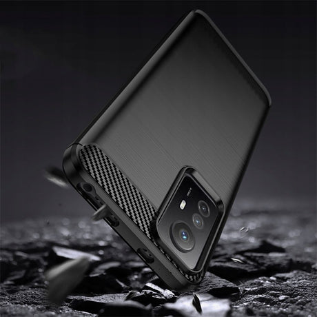 Husa de protectie Techsuit Carbon Silicone compatibil cu Xiaomi Redmi Note 12S, Negru