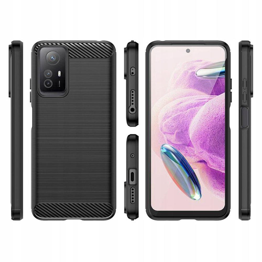 Husa de protectie Techsuit Carbon Silicone compatibil cu Xiaomi Redmi Note 12S, Negru