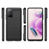 Husa de protectie Techsuit Carbon Silicone compatibil cu Xiaomi Redmi Note 12S, Negru