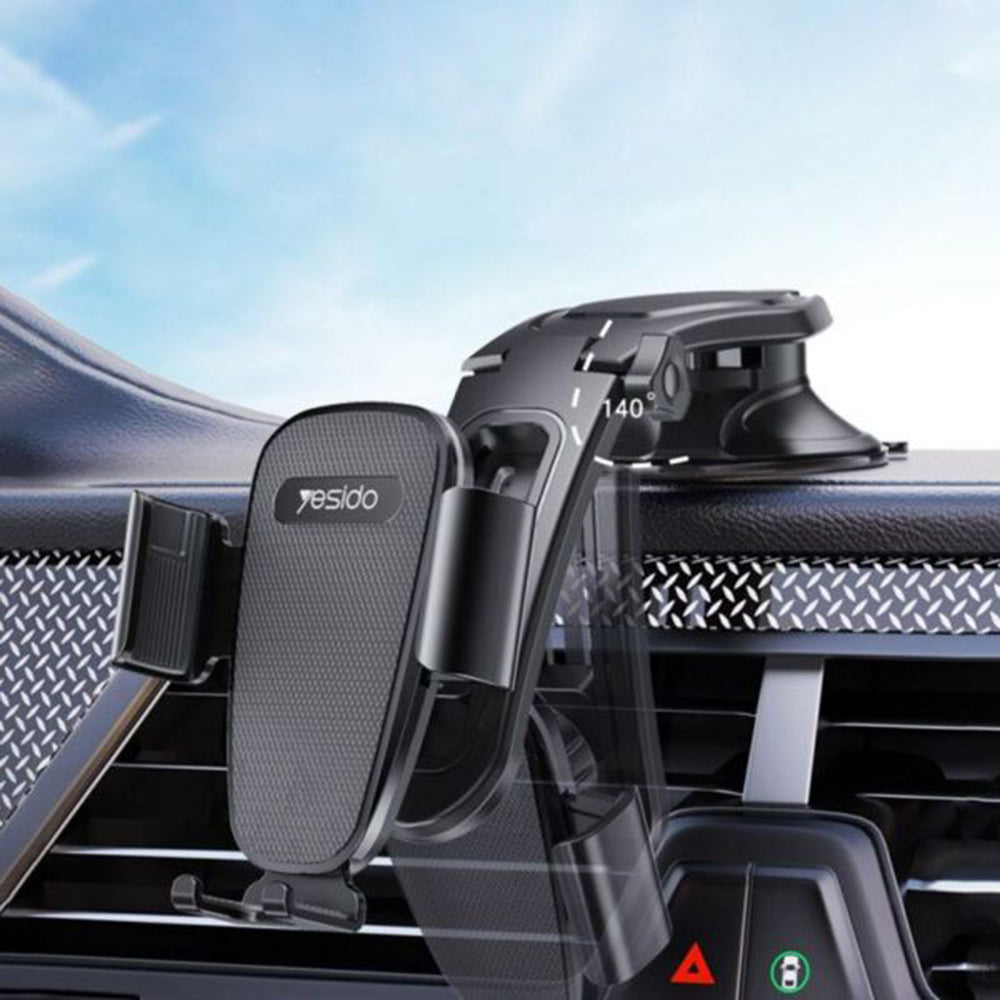 Suport Yesido (C130), Gravity Grip for Dashboard, Adjustable Suction Cup Holder, Negru