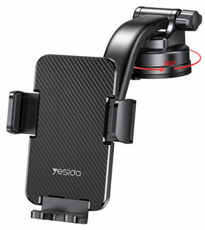 Suport Yesido (C172), for Windshield and Dashboard, 360 degree rotation, Negru
