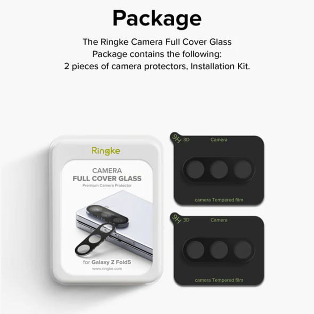 Folie de protectie Ringke Camera Glass (set de 2) compatibil cu Samsung Galaxy Z Fold5, Negru
