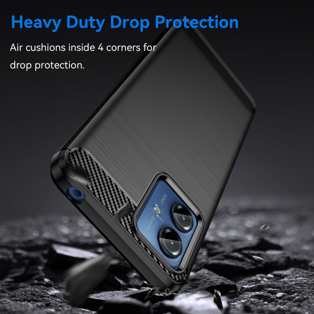 Husa de protectie Techsuit Carbon Silicone compatibil cu Motorola Moto G14, Negru