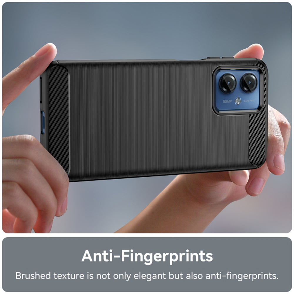 Husa de protectie Techsuit Carbon Silicone compatibil cu Motorola Moto G14, Negru