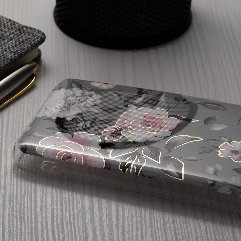Husa de protectie Techsuit Marble Series compatibil cu iPhone 15 Pro Max, Bloom of Ruth Gray