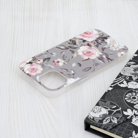 Husa de protectie Techsuit Marble Series compatibil cu iPhone 15, Bloom of Ruth Gray