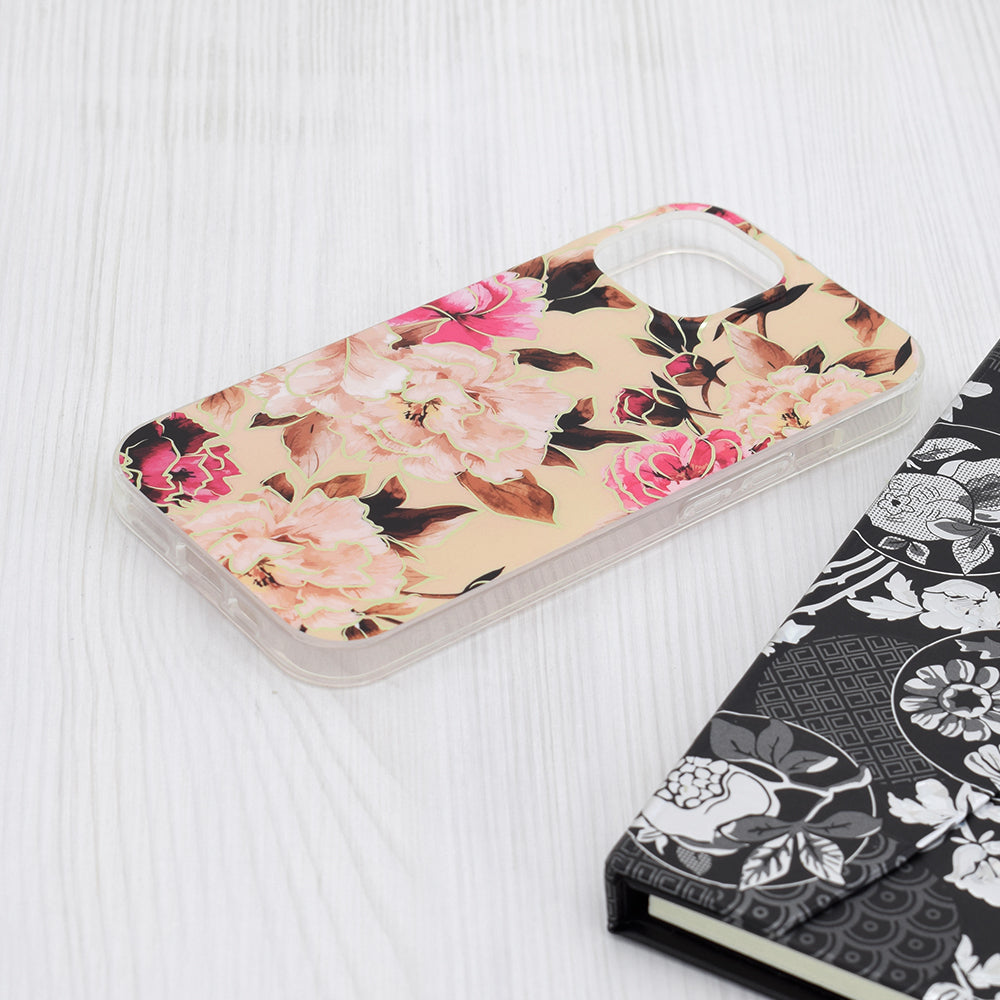 Husa de protectie Techsuit Marble Series compatibil cu iPhone 15, Mary Berry Nude