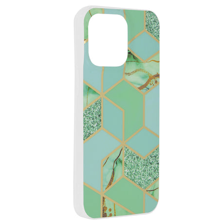 Husa de protectie Techsuit Marble Series compatibil cu iPhone 15 Pro Max, Verde Hex