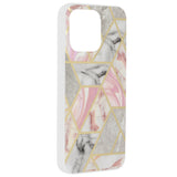 Husa de protectie Techsuit Marble Series compatibil cu iPhone 15 Pro Max, Roz Hex