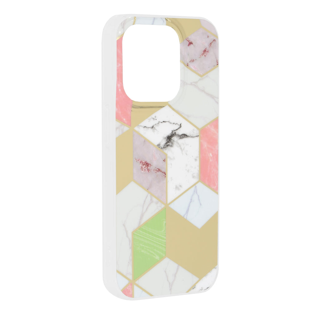 Husa de protectie Techsuit Marble Series compatibil cu iPhone 15 Pro, Mov Hex