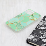 Husa de protectie Techsuit Marble Series compatibil cu iPhone 15, Verde Hex