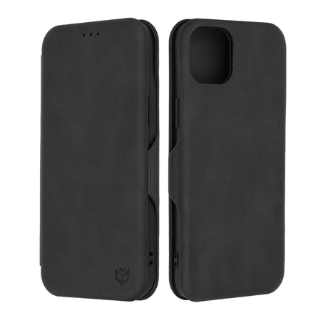 Husa de protectie Techsuit Safe Wallet Plus compatibil cu iPhone 15 Plus, Negru