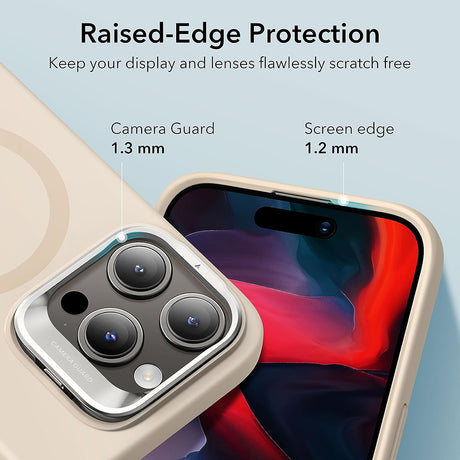 Husa de protectie ESR Cloud Soft HaloLock Kickstand compatibil cu iPhone 15 Pro, Light Tan