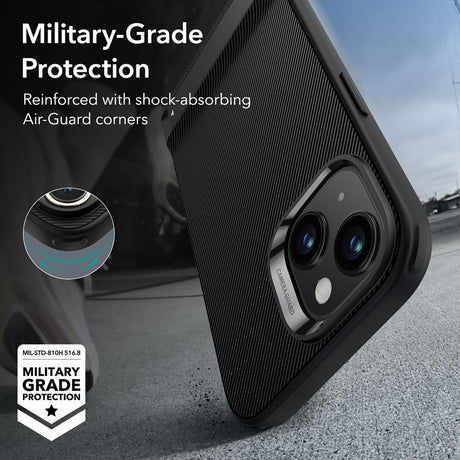 Husa de protectie ESR Air Shield Boost Kickstand compatibil cu iPhone 15 Plus, Translucent Black
