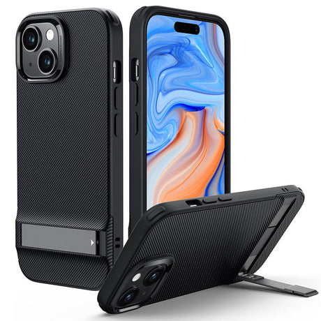 Husa de protectie ESR Air Shield Boost Kickstand compatibil cu iPhone 15 Plus, Translucent Black