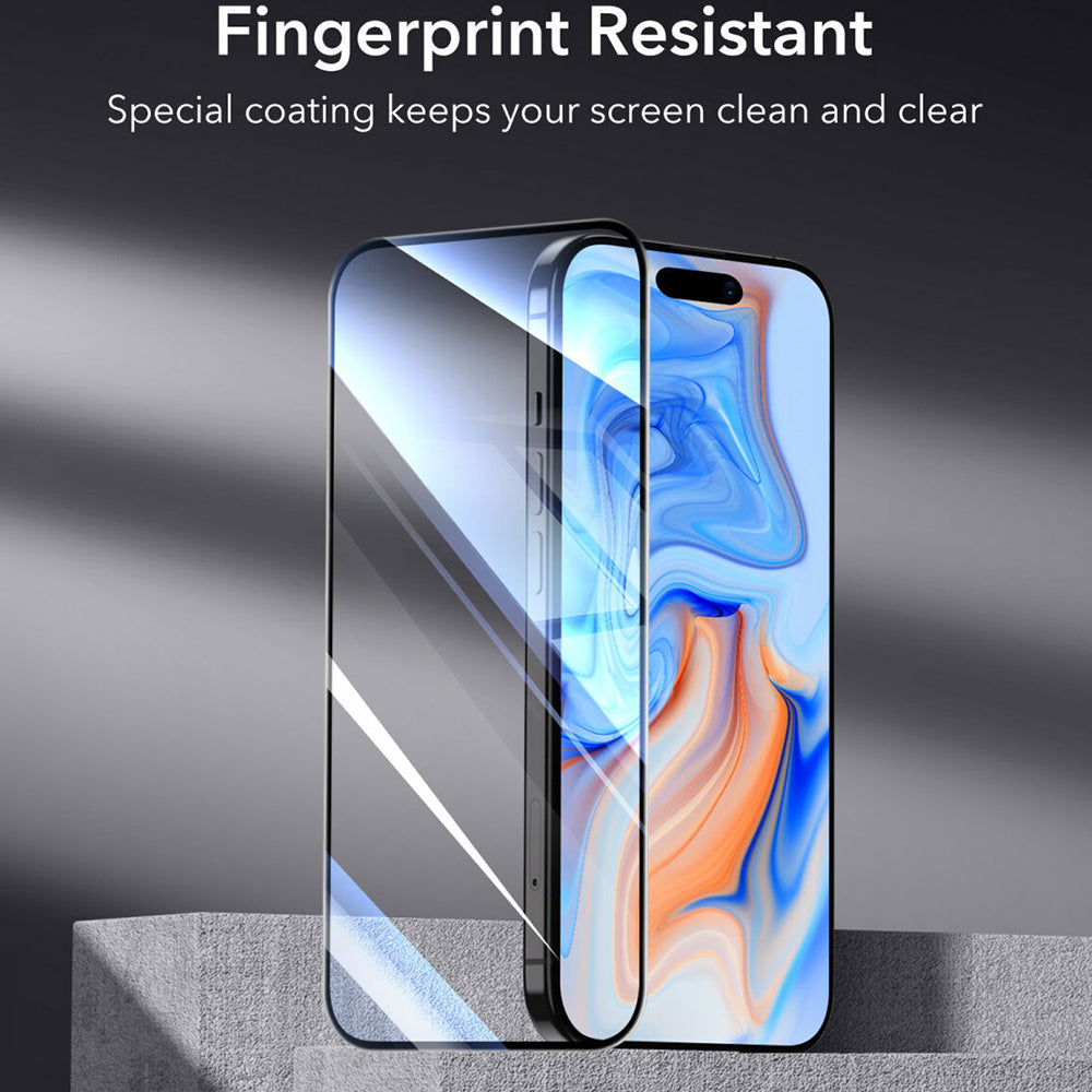 Folie de protectie ESR Tempered Glass compatibil cu iPhone 15, Negru