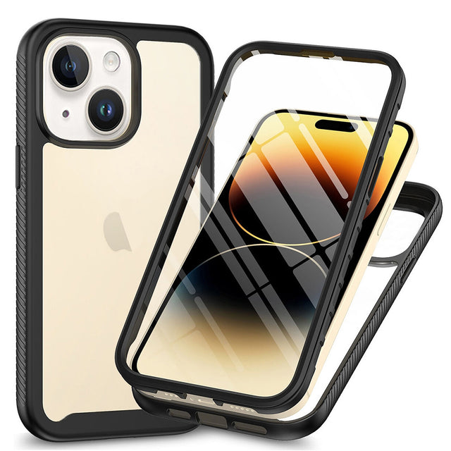 Folie de protectie Techsuit Defense360 Pro + compatibil cu iPhone 15 Plus, Negru