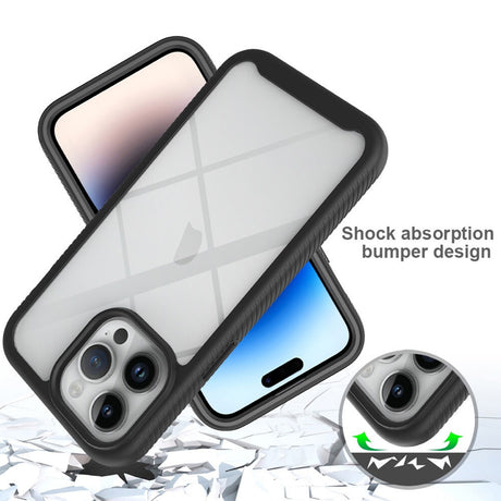Folie de protectie Techsuit Defense360 Pro + compatibil cu iPhone 15 Pro, Negru