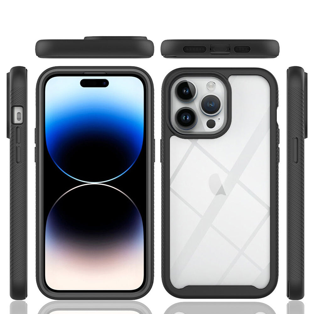 Folie de protectie Techsuit Defense360 Pro + compatibil cu iPhone 15 Pro, Negru