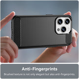 Husa de protectie Techsuit Carbon Silicone compatibil cu iPhone 15 Pro Max, Negru