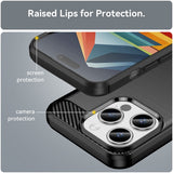 Husa de protectie Techsuit Carbon Silicone compatibil cu iPhone 15 Pro Max, Negru