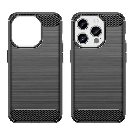 Husa de protectie Techsuit Carbon Silicone compatibil cu iPhone 15 Pro, Negru