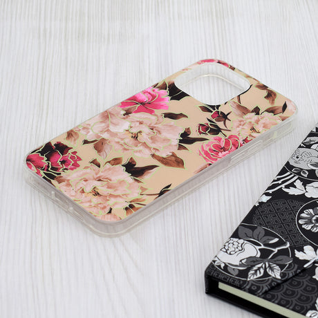 Husa de protectie Techsuit Marble Series compatibil cu iPhone 15 Pro Max, Mary Berry Nude
