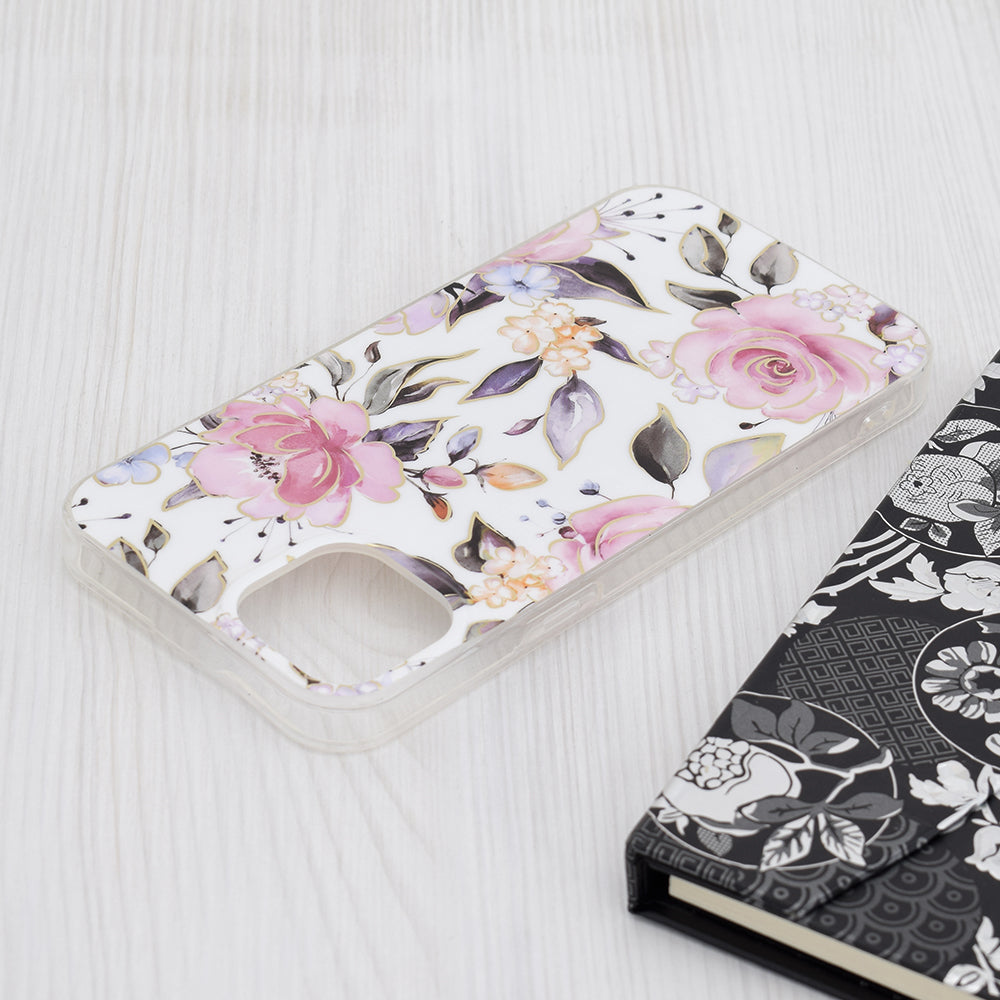 Husa de protectie Techsuit Marble Series compatibil cu iPhone 15 Plus, Chloe White