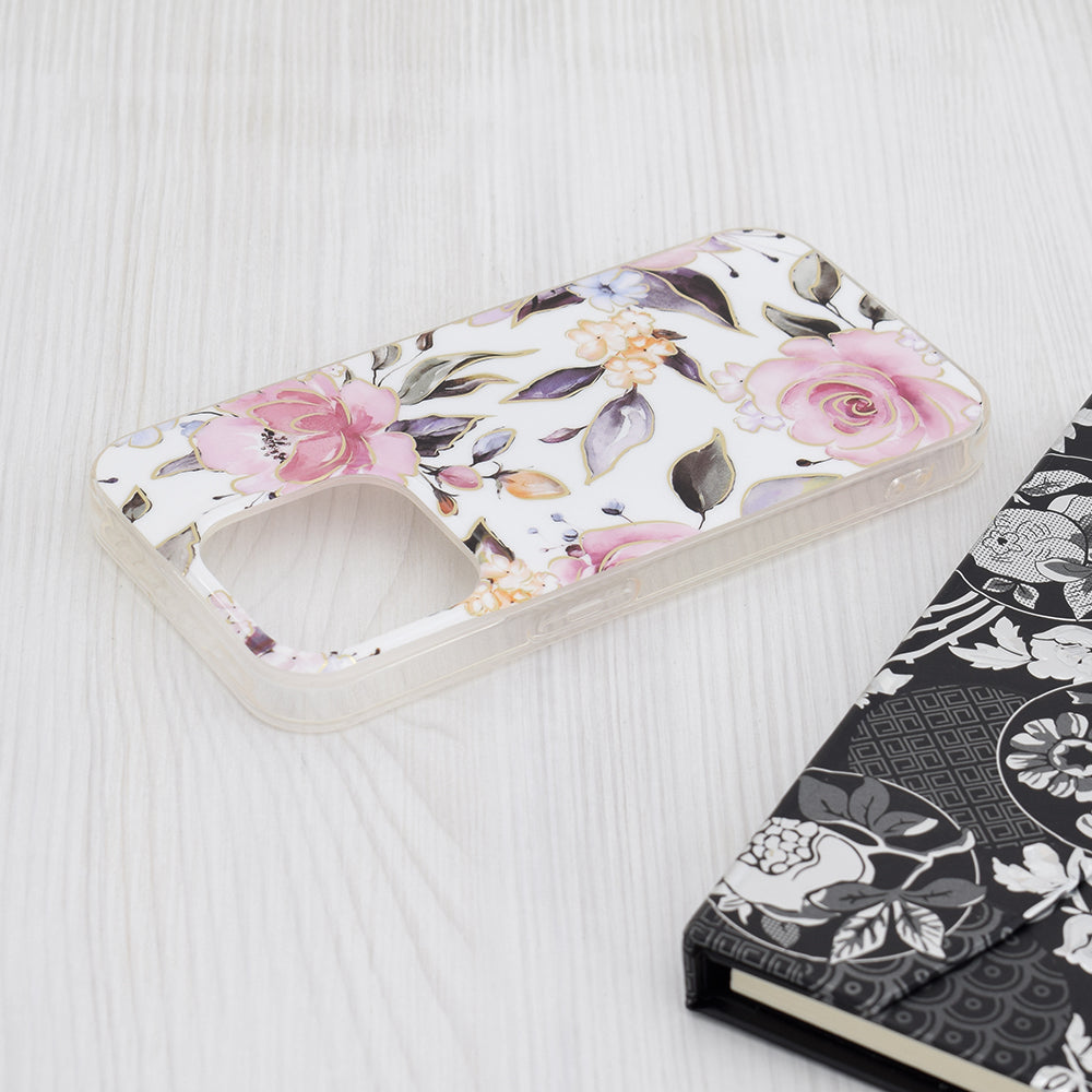 Husa de protectie Techsuit Marble Series compatibil cu iPhone 15 Pro, Chloe White