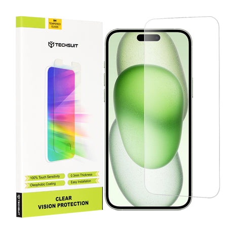 Folie de protectie Techsuit Clear Vision Glass compatibil cu iPhone 15 Plus / iPhone 15 Pro Max / iPhone 16 Plus, Transparent