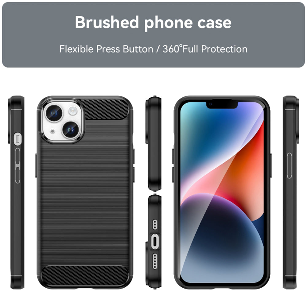 Husa de protectie Techsuit Carbon Silicone compatibil cu iPhone 15 Plus, Negru