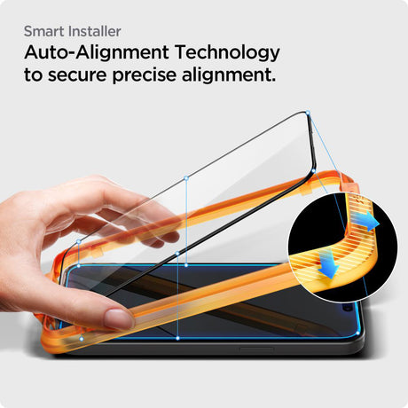 Folie de protectie Spigen (set de 2) Glas.tR Align Master (AGL06906) compatibil cu iPhone 15, Negru