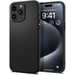Husa de protectie Spigen Liquid Air (ACS06704) compatibil cu iPhone 15 Pro, Negru Mat