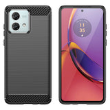 Husa de protectie Techsuit Carbon Silicone compatibil cu Motorola Moto G84, Negru