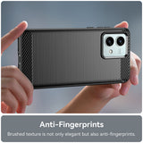 Husa de protectie Techsuit Carbon Silicone compatibil cu Motorola Moto G84, Negru