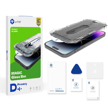 Folie de protectie Lito Magic Glass Box D+ Tools compatibil cu iPhone 16, Privacy