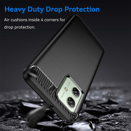 Husa de protectie Techsuit Carbon Silicone compatibil cu Motorola Moto G54 / Moto G54 Power Edition / Moto G64, Negru