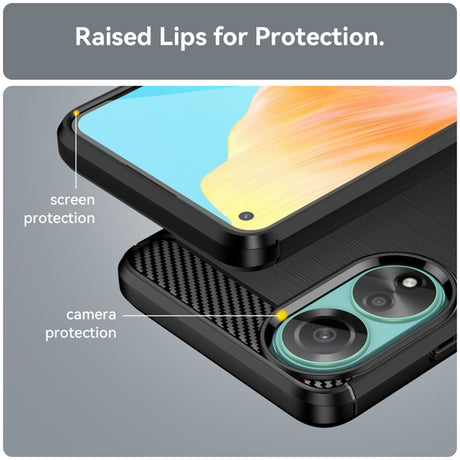 Husa de protectie Techsuit Carbon Silicone compatibil cu Oppo A78 4G, Negru