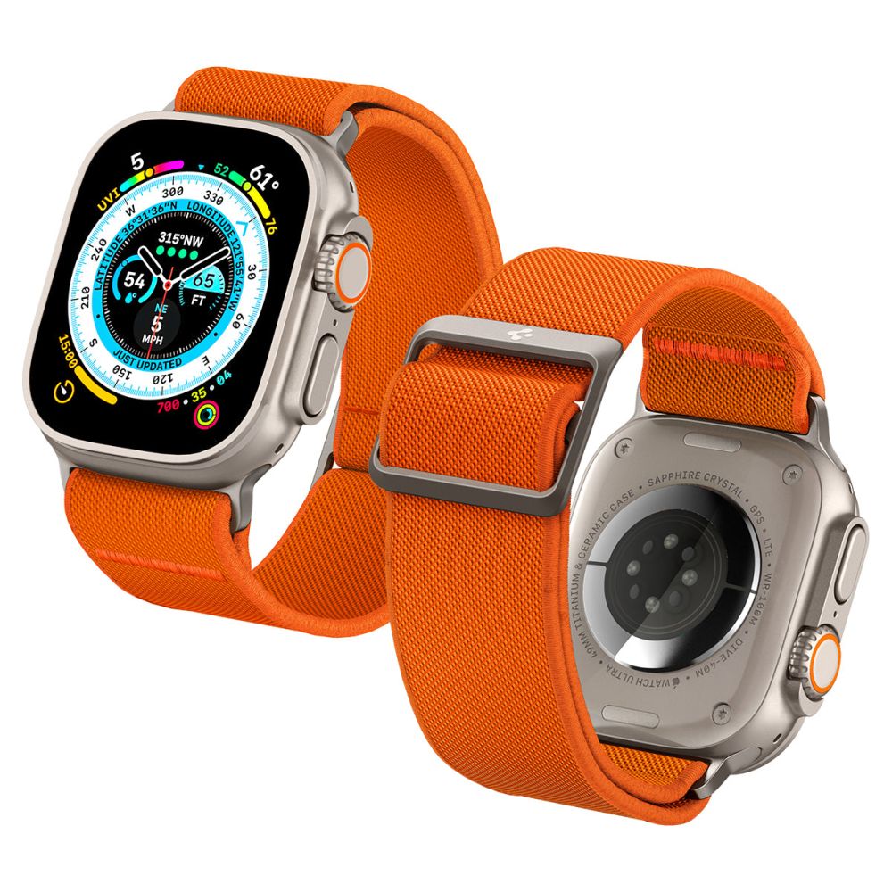Accesoriu smartwatch Spigen Fit Lite Ultra (AMP05986) compatibil cu Apple Watch 1/2/3/4/5/6/7/8/9/10/SE/SE 2/Ultra/Ultra 2/Ultra 3 (42/44/45/46/49mm), Portocaliu