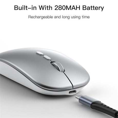 Mouse Yesido (KB15), 800/1200/1600DPI, 2.4G, Argintiu