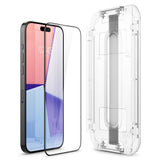 Folie de protectie Spigen (set de 2) Glas.tR EZ-FIT (AGL06873) compatibil cu iPhone 15 Pro Max, Negru