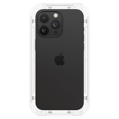 Folie de protectie Spigen (set de 2) Glas.tR EZ-FIT (AGL06893) compatibil cu iPhone 15 Pro, Negru