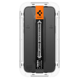 Folie de protectie Spigen (set de 2) Glas.tR EZ-FIT (AGL06893) compatibil cu iPhone 15 Pro, Negru