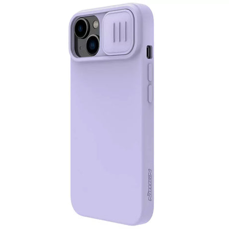 Husa de protectie Nillkin CamShield Silky MagSafe Silicone compatibil cu iPhone 15 Plus, Misty Purple